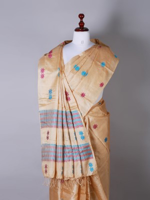 Beige Silk Saree