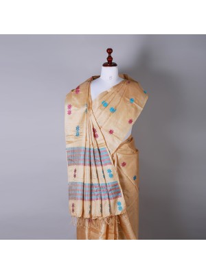 Beige Silk Saree