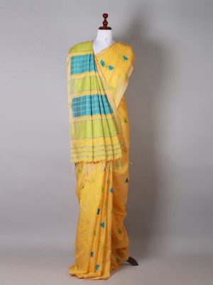 Dark Yellow Silk Saree