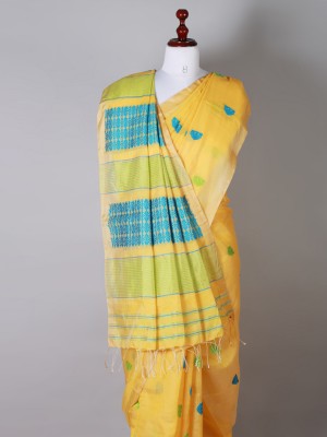 Dark Yellow Silk Saree