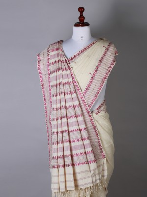 White and Purple Silk Saree White and Purple Silk Saree