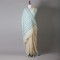 White and Blue With Muga Ghisa Silk Saree