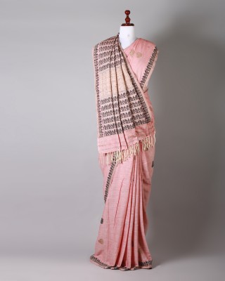 Pink and Black Silk Saree