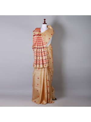 Beige Silk Saree