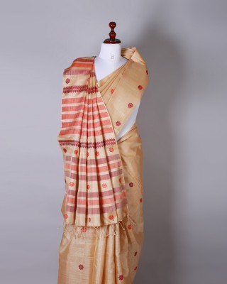 Beige Silk Saree