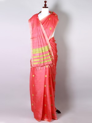 Red and Green Silk Saree
