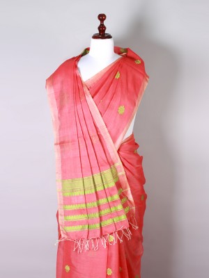 Red and Green Silk Saree