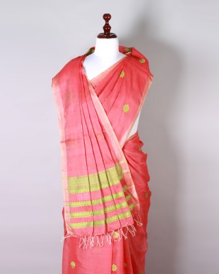 Red and Green Silk Saree