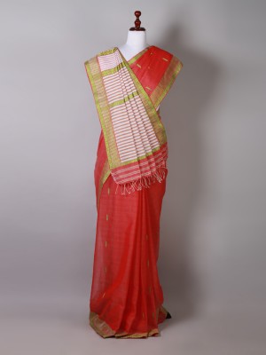 Red and Green Silk Saree