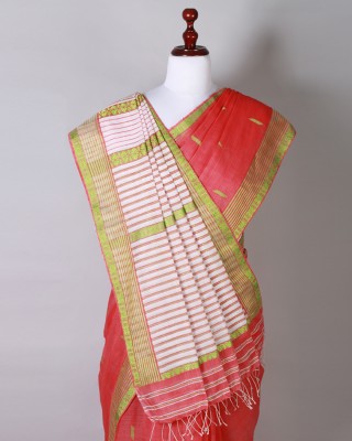 Red and Green Silk Saree