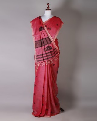 Red and Black Silk Saree