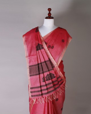 Red and Black Silk Saree