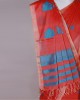 Red and Blue Silk Saree