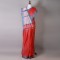 Red and Blue Silk Saree