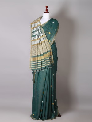 Bottle Green Silk Saree