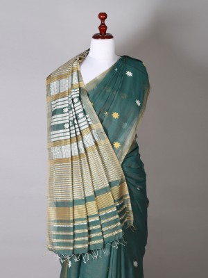 Bottle Green Silk Saree