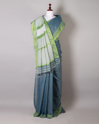 Blue and Green Silk Saree