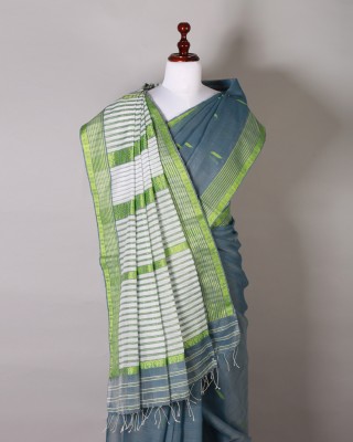 Blue and Green Silk Saree