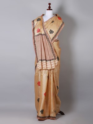 Beige Silk Saree
