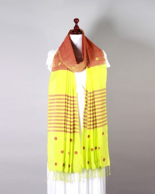 Handwoven Neon and Red Dupatta Handwoven Neon and Red Dupatta