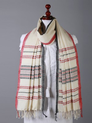 Handwoven Off White Stole