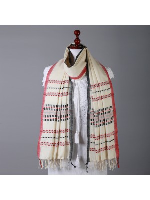 Handwoven Off White Stole