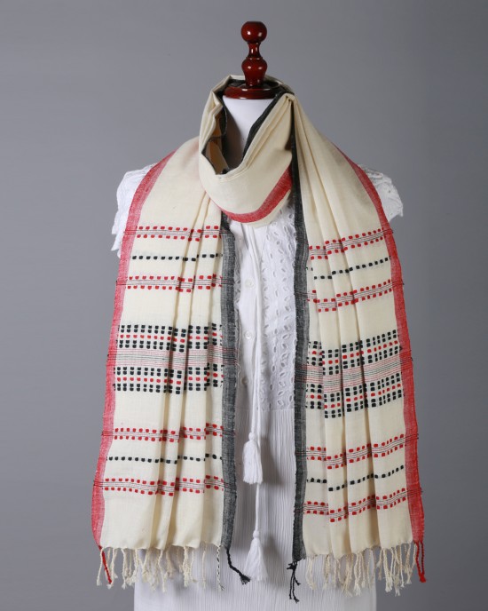 Handwoven Off White Stole