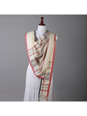 Handwoven Off White Stole